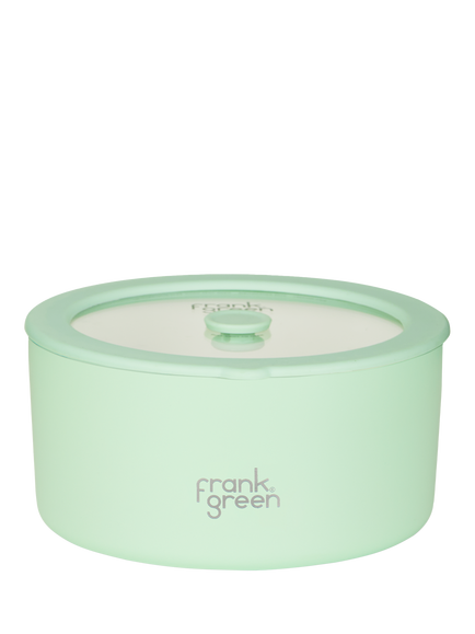 frank green Large Stainless Steel Bowl with Glass Lid, 1.5L, Mint Gelato