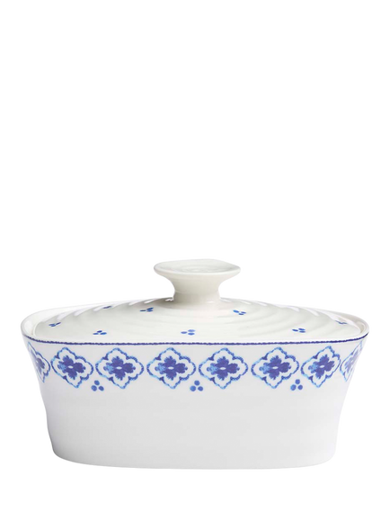 Sophie Conran for Portmeirion Blue Porcelain Butter Dish, Multi