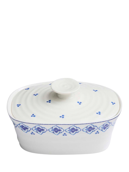 Sophie Conran for Portmeirion Blue Porcelain Butter Dish - view 2, Multi