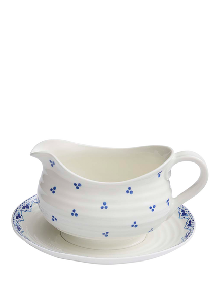 Sophie Conran for Portmeirion Blue Porcelain Gravy Boat, 550ml - view 2, Multi