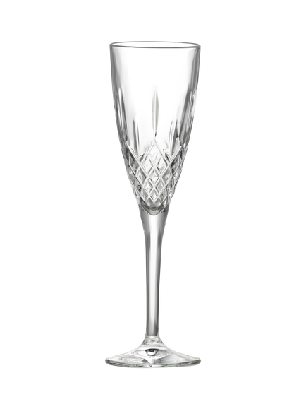 RCR Cristalleria Italiana London Crystal Glass Champagne Flute, Set of 6, 159ml, Clear, Clear