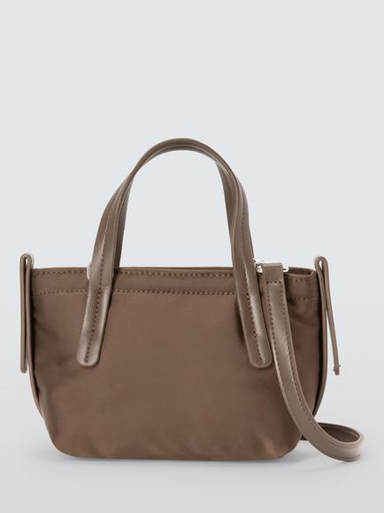 John Lewis Mini Nylon Crossbody Bag, Choc, Choc