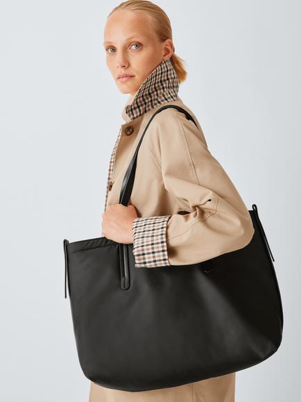 John Lewis Nylon Tote Bag, Black - view 2, Black