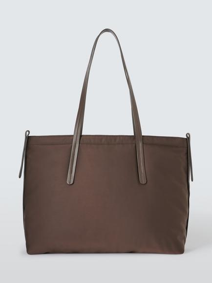 John Lewis Nylon Tote Bag, Chocolate, Choc