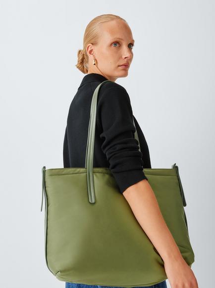 John Lewis Nylon Tote Bag, Green - view 2, Green