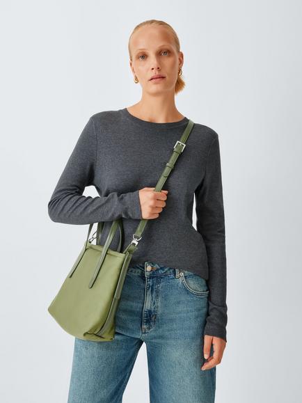 John Lewis Nylon Crossbody Bag, Green - view 2, Green