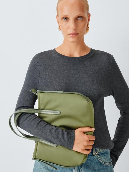 John Lewis Nylon Crossbody Bag, Green - view 2, Green