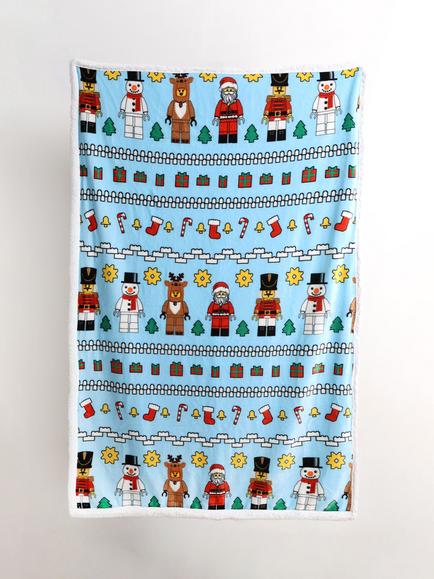 LEGO Christmas Fleece Blanket, Blue