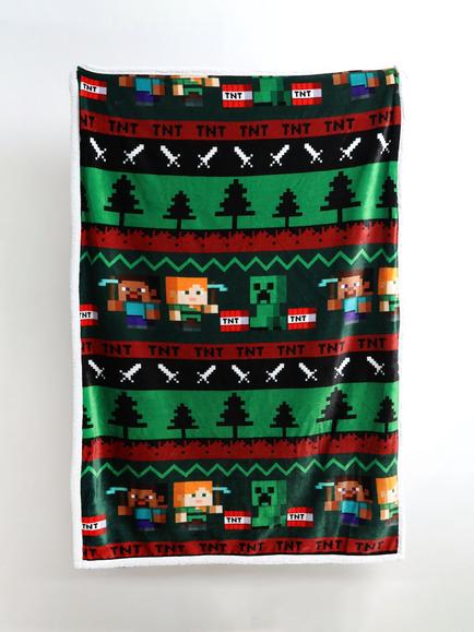 Minecraft Christmas Fleece Blanket, Multi