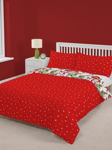 Brand Threads Grinch Christmas Reversible Duvet Cover & Pillowcase Set, Double - view 2, Multi