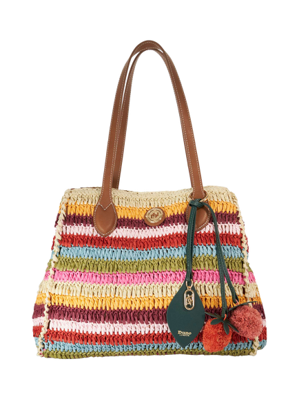 Dune London Devotedly Raffia Tote Bag, Multi, Multi