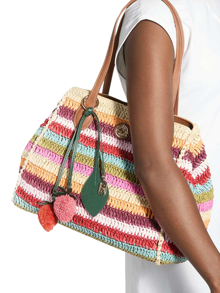 Dune London Devotedly Raffia Tote Bag, Multi - view 2, Multi