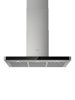 Neff OUTLET N70 D95BMP5N0B Wall-Mounted Box Chimney Cooker Hood, 90cm, Like New, Grey/Stainless Steel, Grey/Stainless Steel