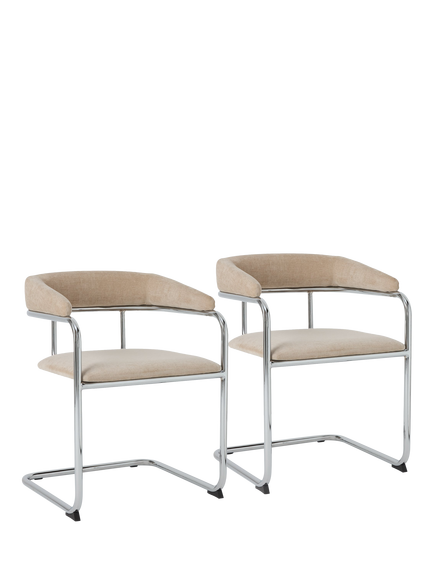 John Lewis OUTLET Curve Dining Armchair, Set of 2, Like New, Natural, Danny A- 003