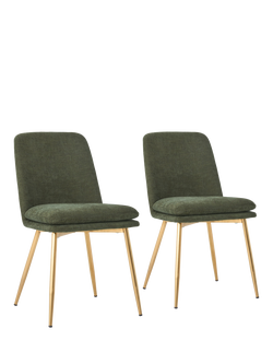 John Lewis OUTLET Darcy Upholstered Dining Chair, Set of 2, Like New, Moss, Moss