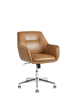 John Lewis OUTLET Gerry Office Chair, PU Vinyl, Like New, Tan, Brown Tan