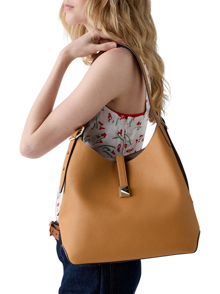 kate spade new york Deco Large Leather Shoulder Bag, Garden Soil - view 2, Garden Soil