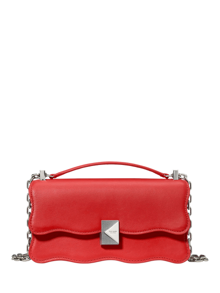 kate spade new york Deco Wavy Leather Mini Crossbody Bag, Heirloom Tomato, Heirloom Tomato