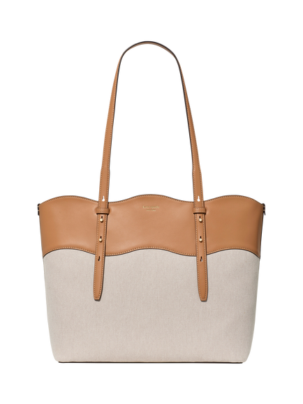 kate spade new york Dia Canvas Wavy Trim Tote Bag, Natural Multi, Natural Multi