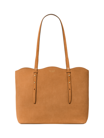 kate spade new york Wavy Trim Suede Tote Bag, Garden Soil, Garden Soil