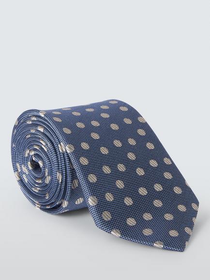John Lewis Silk Spot Tie, Blue, Blue