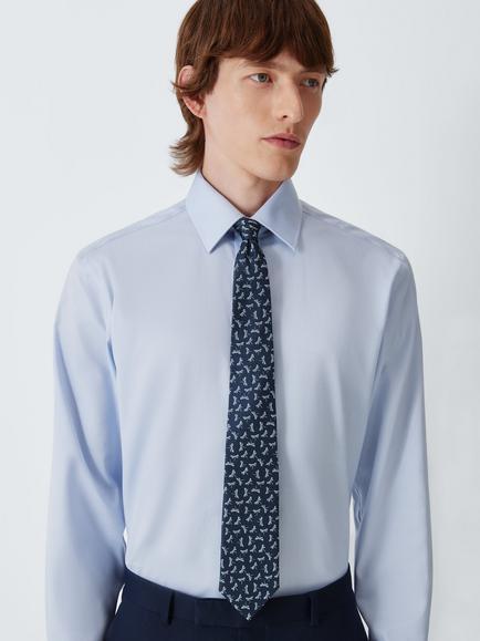 John Lewis Dragonfly Silk Tie, Navy - view 2, Navy