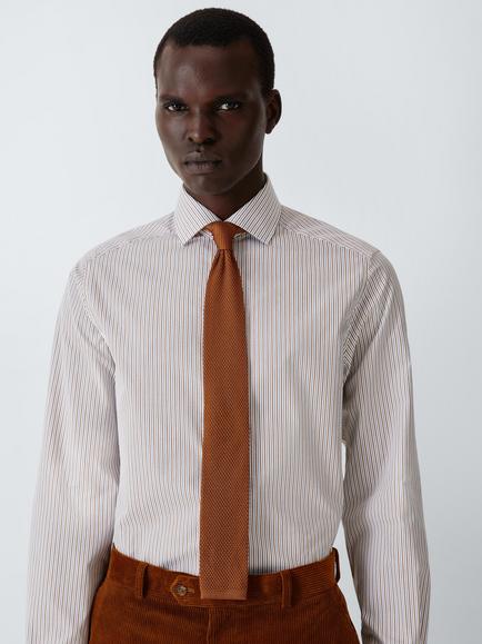 John Lewis Knitted Tie - view 2, Caramel
