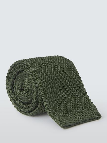 John Lewis Knitted Tie, Olive Green
