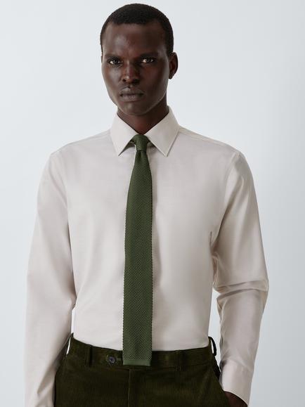 John Lewis Knitted Tie - view 2, Olive Green