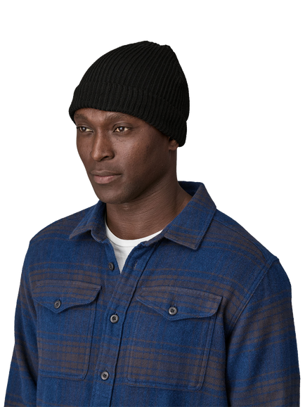 Patagonia Fisherman's Rolled Beanie, Black - view 2, Black