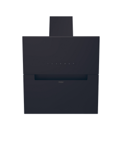 Haier HADG6CBS4BWIFI 60cm Angled Chimney Cooker Hood, Black & Black Glass, Black & Black Glass