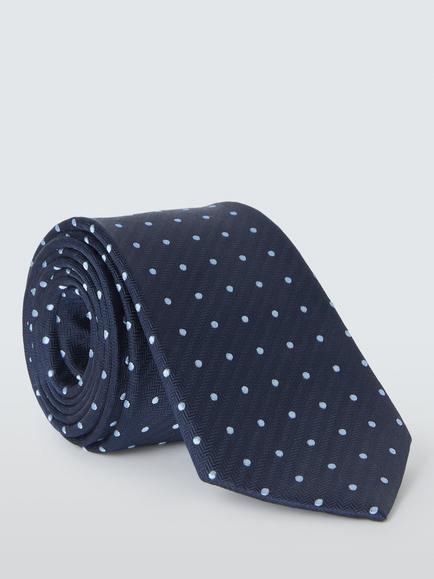 John Lewis Silk Dot Tie, Blue, Blue