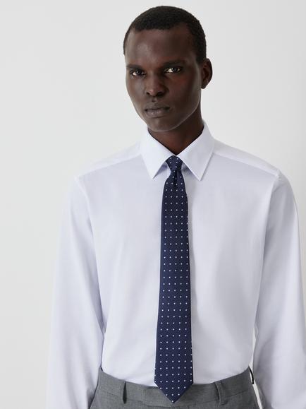 John Lewis Silk Dot Tie, Blue - view 2, Blue