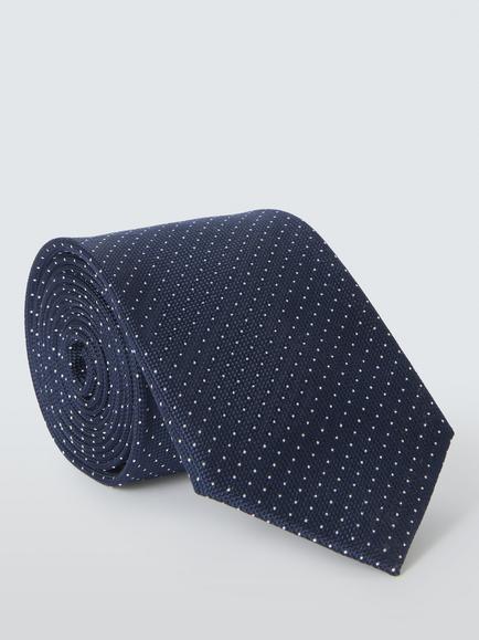 John Lewis Silk Micro Spot Tie, Navy, Navy