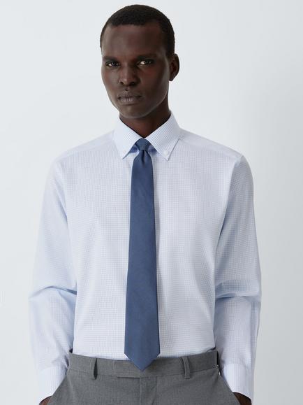 John Lewis Silk Plain Tie - view 2, Airforce