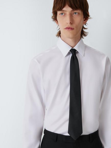 John Lewis Silk Plain Tie - view 2, Black