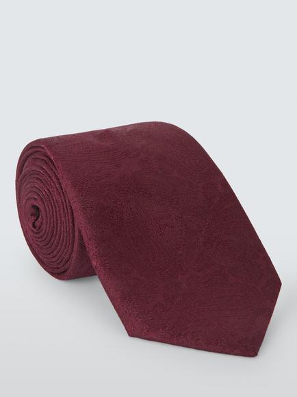 John Lewis Silk Plain Tie, Burgundy, Burgundy