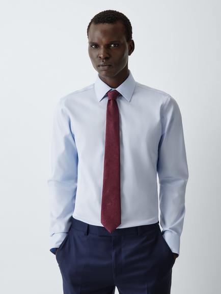 John Lewis Silk Plain Tie, Burgundy - view 2, Burgundy