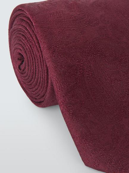 John Lewis Silk Plain Tie, Burgundy - view 2, Burgundy