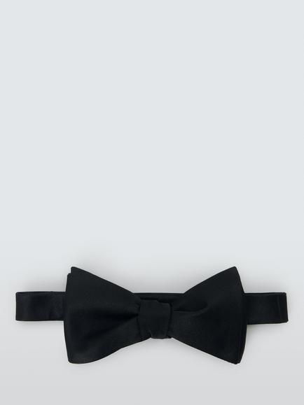 John Lewis Silk Bow Tie, Black, Black