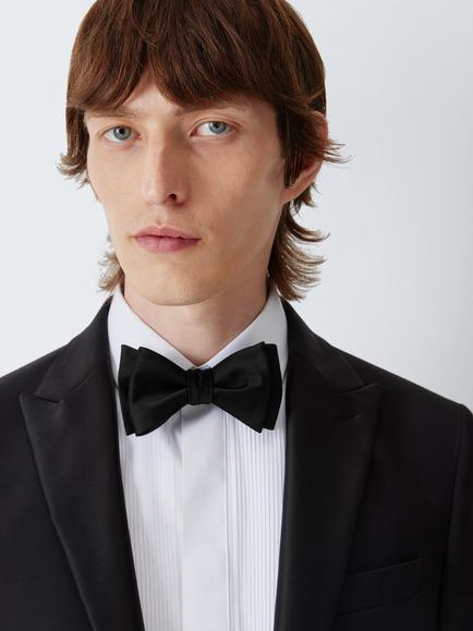 John Lewis Silk Bow Tie, Black - view 2, Black