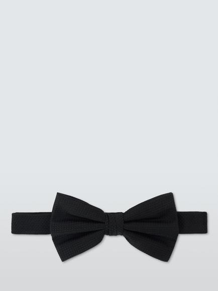 John Lewis Textured Silk Bow Tie, Black, Black