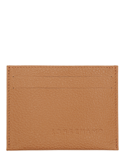 Longchamp Le Foulonne Leather Card Holder, Pecan, Pecan