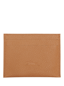 Longchamp Le Foulonne Leather Card Holder, Pecan - view 2, Pecan