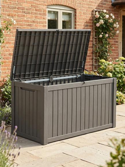 Hayward Jardine Recycled Garden Storage Box, 680L - view 2, Taupe