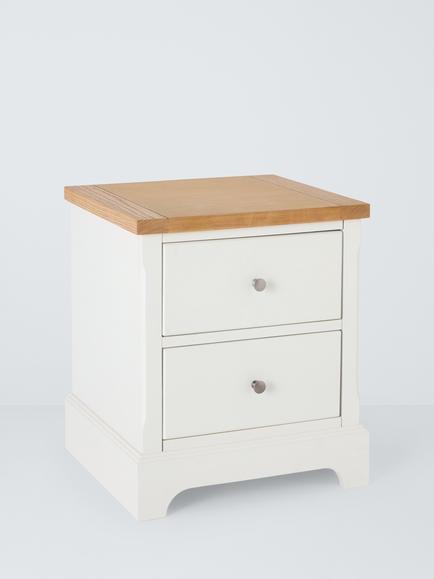 John Lewis Seconds Cove 2 Drawer Bedside Table, Like New, White Oak, White Oak