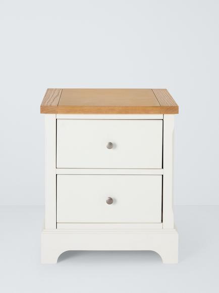 John Lewis Seconds Cove 2 Drawer Bedside Table, Like New, White Oak - view 2, White Oak