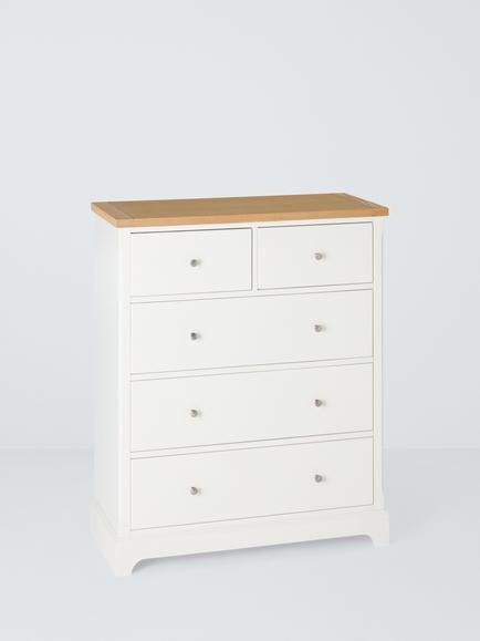 John Lewis Seconds Cove 5 Drawer Chest, Like New, White Oak, White Oak
