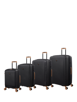 it luggage Continous 8-Wheel Spinner Expandable Suitcase Set, 4 Piece, Black