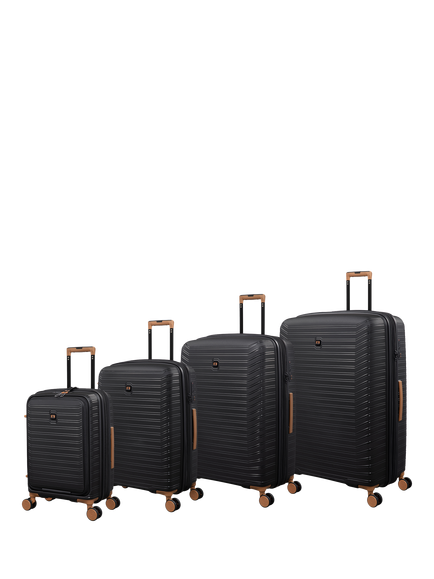 it luggage Continous 8-Wheel Spinner Expandable Suitcase Set, 4 Piece, Black